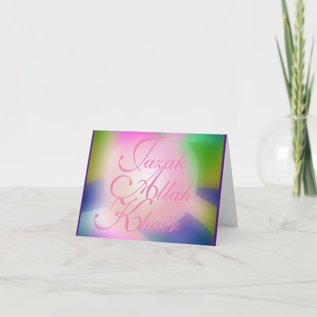 Cartão De Agradecimento Jazak-Allah-Khair Islâmico (Frente)