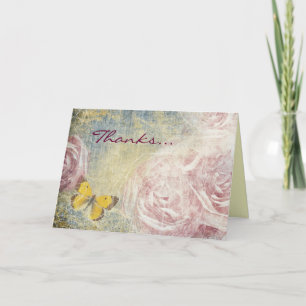 Cartão De Agradecimento JEANS ROSES & BUTTERFLIES Thanks You Card