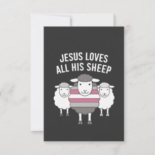 Cartão De Agradecimento Jesus Ama Todo O Seu Orgulho LGBT De Ovelha Mês