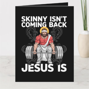 Cartão De Agradecimento Jesus Treino Academia Magro Não Está Voltando