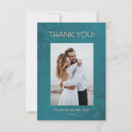 Cartão De Agradecimento Jewel Peacock Tone Wedding Thank You Card