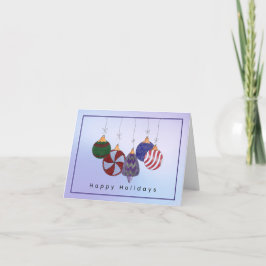 Cartão De Agradecimento Jewel-Tone Doodle Ornaments Holiday Card