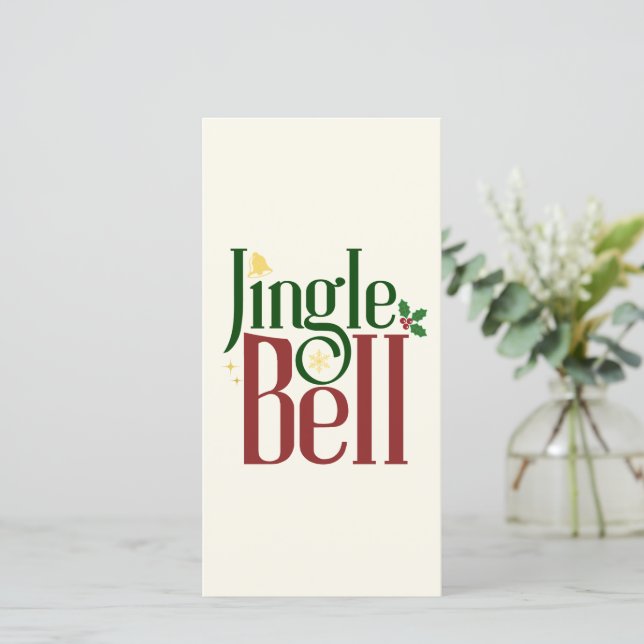 Cartão De Agradecimento Jingle Bell (Em pé/Frente)