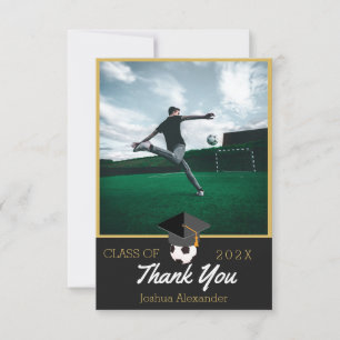 Cartão De Agradecimento Jogador de futebol Foto moderna da turma de format