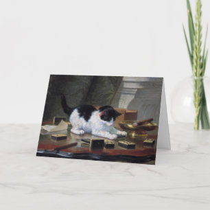 Cartão De Agradecimento Jogando Kitten por Henriëtte Ronner-Knip