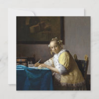 Johannes Vermeer - A Lady escrevendo uma Carta