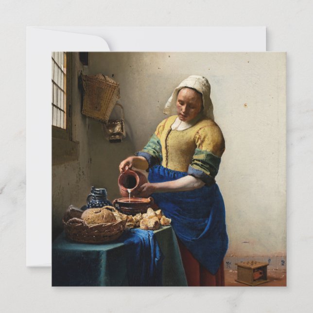 Cartão De Agradecimento Johannes Vermeer - A Milkmaid (Frente)