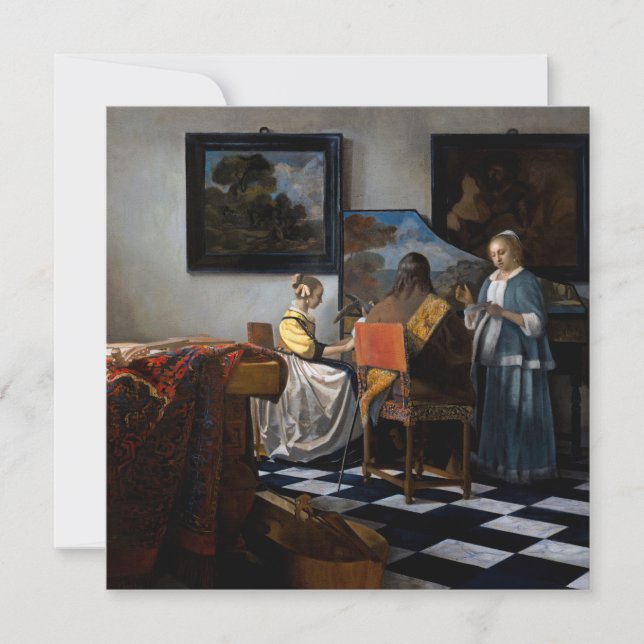 Cartão De Agradecimento Johannes Vermeer - O concerto (Frente)