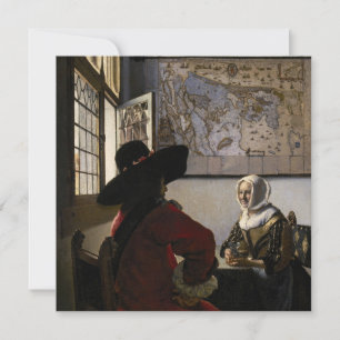 Cartão De Agradecimento Johannes Vermeer - Oficial com uma Garota Rindo