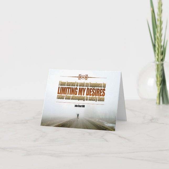 Cartão De Agradecimento John Stuart Mill Inspirational Cita "Felicidade" (Frente)