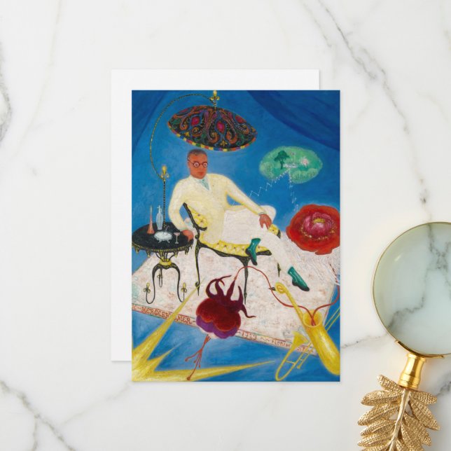 Cartão De Agradecimento Joseph Hergesheimer por Florine Stettheimer (Frente/Verso In Situ)