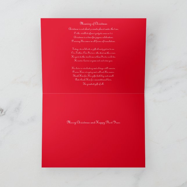 Cartão De Agradecimento Joy Poesia de Natal (Interior)