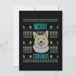 Cartão De Agradecimento Joyeux Corgmas Ugly Christmas Corgi