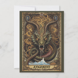 Cartão De Agradecimento Judgement Norse Tarot Art Flat Thank You Card
