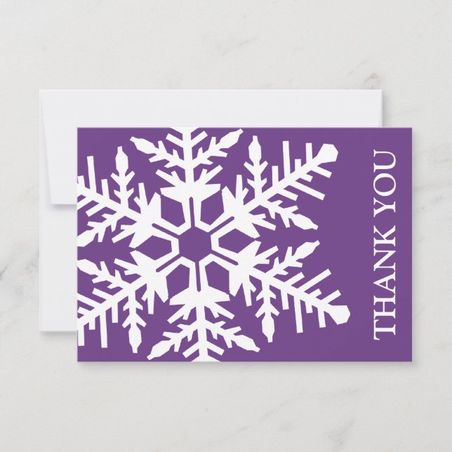 Cartão de Agradecimento Jumbo Snowflake (Roxo Escu (Frente)