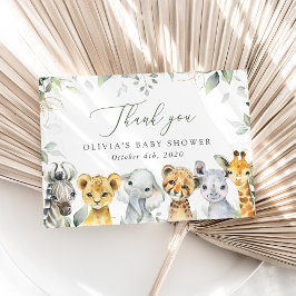Cartão De Agradecimento Jungle Animals, Safari, Wild One, Baby Shower
