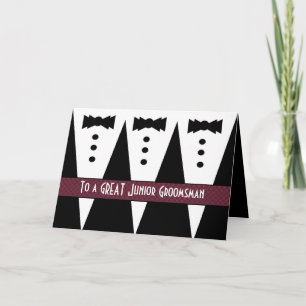 Cartão De Agradecimento Junior Groomsman Thank You - Three Tuxedos