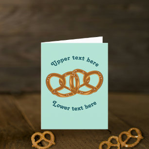 Cartão De Agradecimento Juntou Pretzels ao seu texto - tema do pão fácil