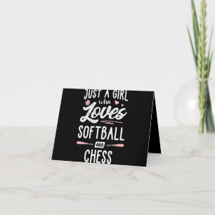 Cartão De Agradecimento Just A Girl Who Loves Softball And Chess Gift