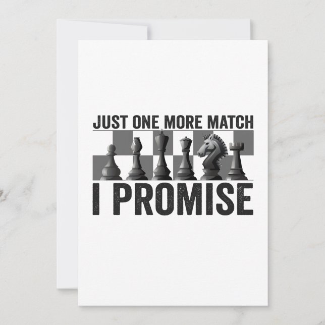 Cartão De Agradecimento Just one more Match i Promise Funny Chess Lover (Frente)