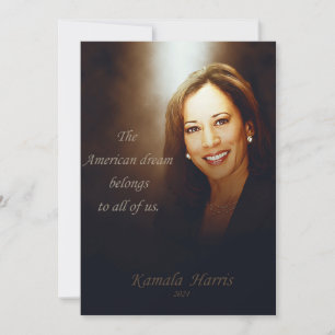 Cartão De Agradecimento Kamala Harris. O Sonho Americano pertence a todos 
