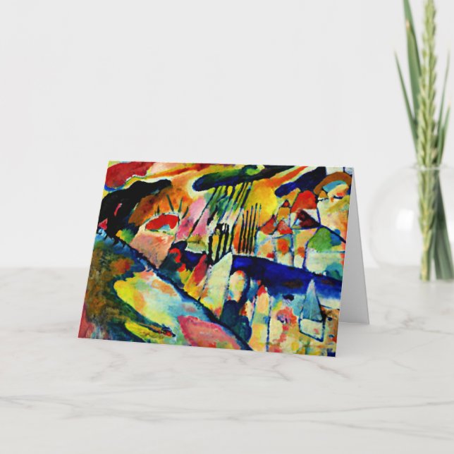 Cartão De Agradecimento Kandinsky - Paisagem com Chuva (Frente)