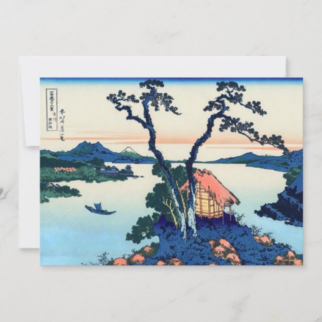 Cartão De Agradecimento Katsushika Hokusai - Lago Suwa na província de Shi (Frente)