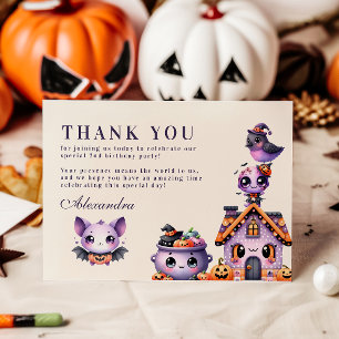 Cartão De Agradecimento Kawaii Halloween segundo aniversário Spooky Cute P