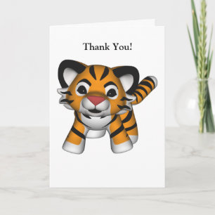 Cartão De Agradecimento Kawaii Tiger Thank You Card