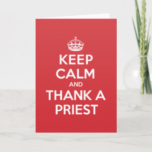 Cartão De Agradecimento Keep Calm Thank Priest Greeting Note Card