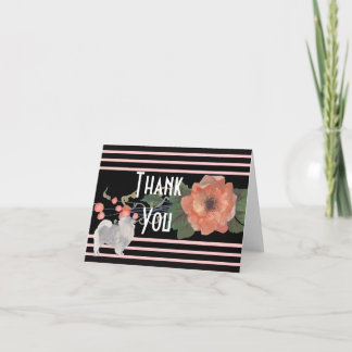 Cartão De Agradecimento Keeshond em Melon Floral Obrigado