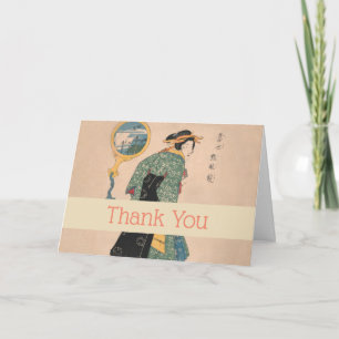 Cartão De Agradecimento Kimono Mulher Cortesã Trabalho de arte