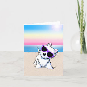 Cartão De Agradecimento KiniArt Westie Beach Personalizado