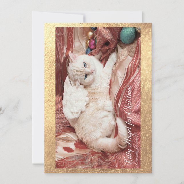 Cartão De Agradecimento Kitty Angel Para o Natal (Frente)