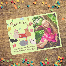 Cartão De Agradecimento Kitty Cats Birthday Party Photo Thank You Card