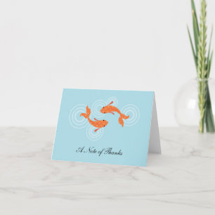 Cartão De Agradecimento Koi Fish Pond Thank You Card