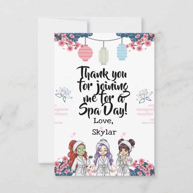 Cartão De Agradecimento KPOP Spa Day Flat Thank You Card (Frente)