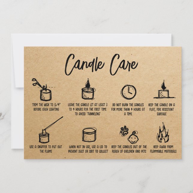 Cartão De Agradecimento Kraft Simple Candle Care Obrigado A Adicionar Logo (Frente)
