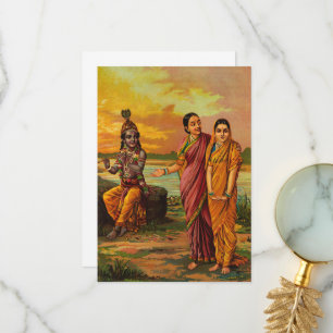 Cartão De Agradecimento Krishna declara seu amor por Radha por Raja Ravi