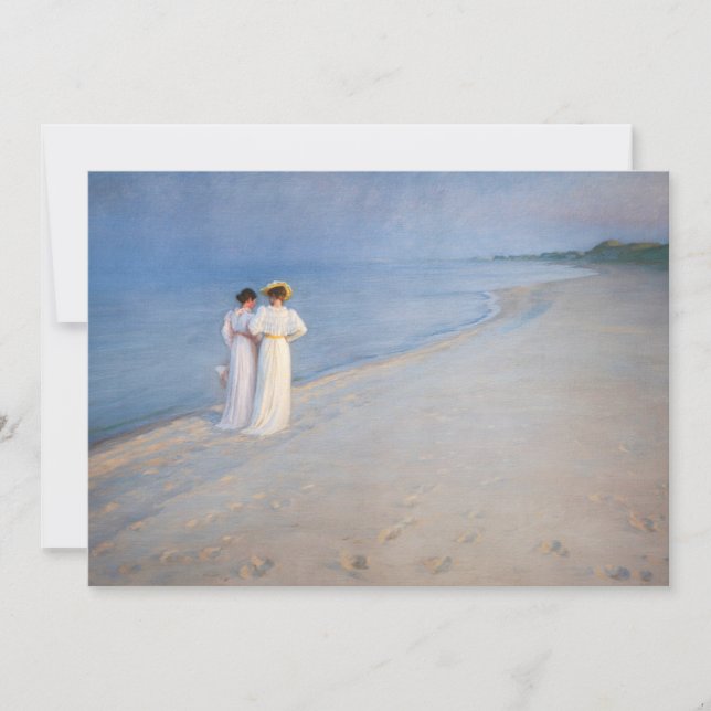 Cartão De Agradecimento Kroyer - Noite de Verão em Skagen Beach (Frente)