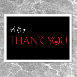 Cartão De Agradecimento Lábios Vermelhos Mínimos Modernos Ela tem Trinta A