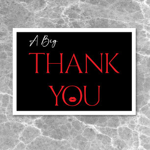 Cartão De Agradecimento Lábios Vermelhos Mínimos Modernos Ela tem Trinta A