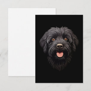 Cartão De Agradecimento Labradoodle Black Dog
