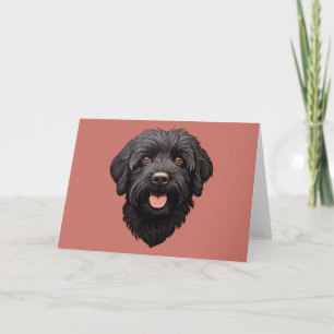 Cartão De Agradecimento Labradoodle Black Dog
