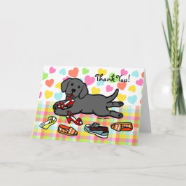 Cartão De Agradecimento Labrador Negro Inocente, Muito Obrigado