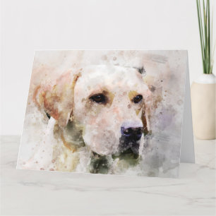 Cartão De Agradecimento Labrador Retriever Dog Watercolor Retrato 02