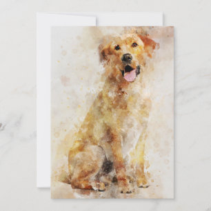 Cartão De Agradecimento Labrador Retriever Dog Watercolor Retrato 04
