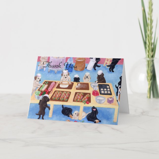 Cartão De Agradecimento Labradores Bakery Obrigado (Frente)