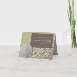 Cartão De Agradecimento Lace de areia, Casamento de praia de Vintage Obrig