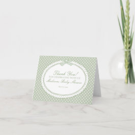 Cartão de Agradecimento Laço Coquete Gingham Verde